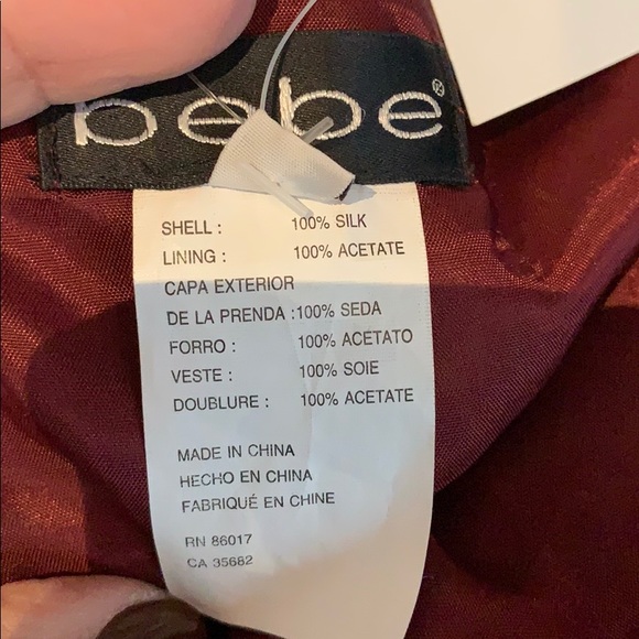 NWT - Bebe Red Silk Gown - Picture 6 of 6